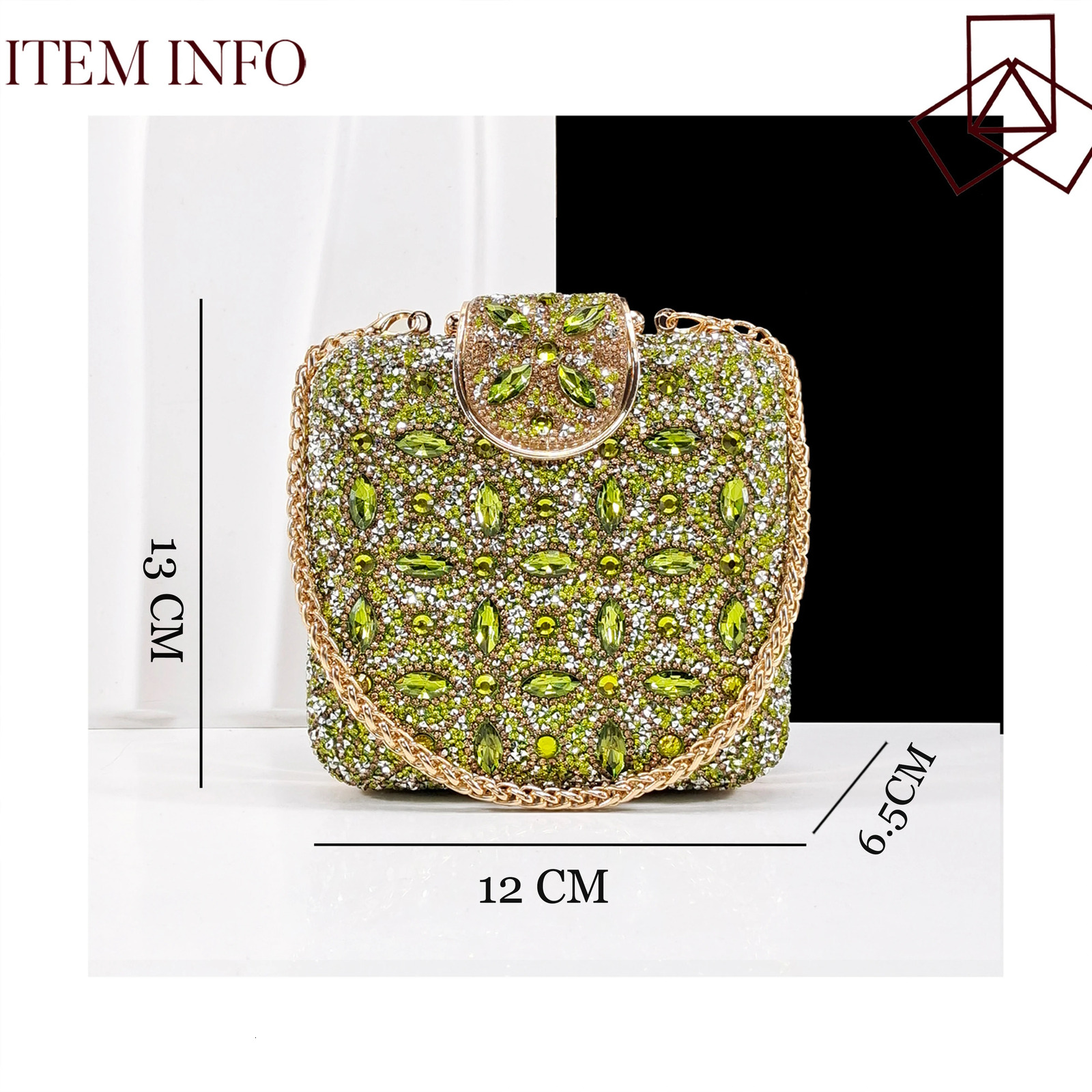 QueenaYan Elegant Full Diamond n Olive Color Italian Womens Shoe and Handbag Set for Weddings Special Occasions 260208