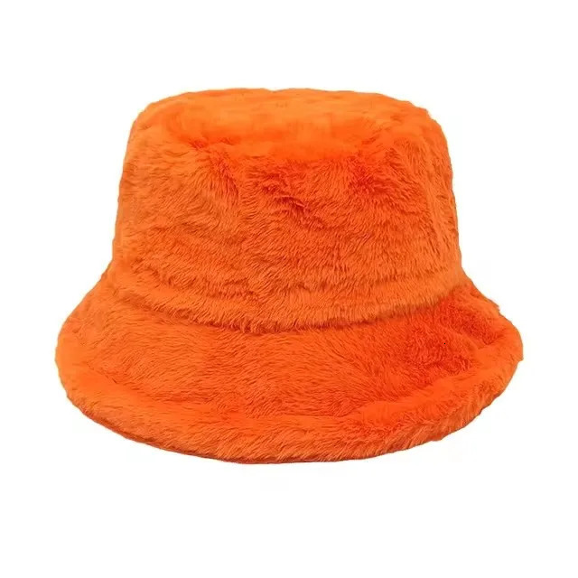 Solid Color Imitation Rabbit Fur Autumn And Winter Fisherman Hat Womens High-quality Warm Hat Outdoor Panama Hat 260202