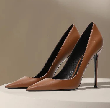 Haze patent leather blue high heels for women slim sexy professional commuting work pointed single shoes 260208