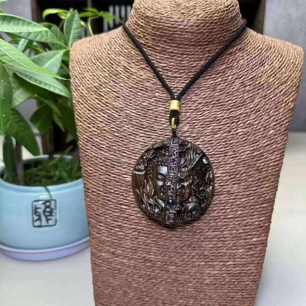 Aloeswood Carving A Read Between The Play Shijia Buddha High Grade Wealth Neck Hanging Gifts Yuansiqi