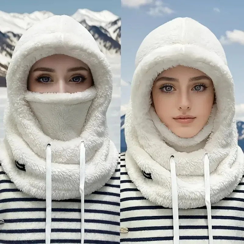 Winter Warm Balaclava Thermal Windproof Ski Hood Motocycle Face Cover Polar Fleece Adjustable Cycling Neck Cover Full Face Mask 260107