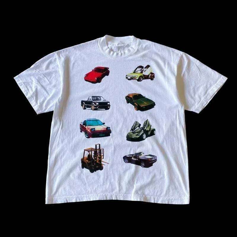 Fashion Tee Women Men Y2K Loose Street Letter Print Short Sleeve Casual T-shirt 2025 Summer Retro Harajuku Top C260207
