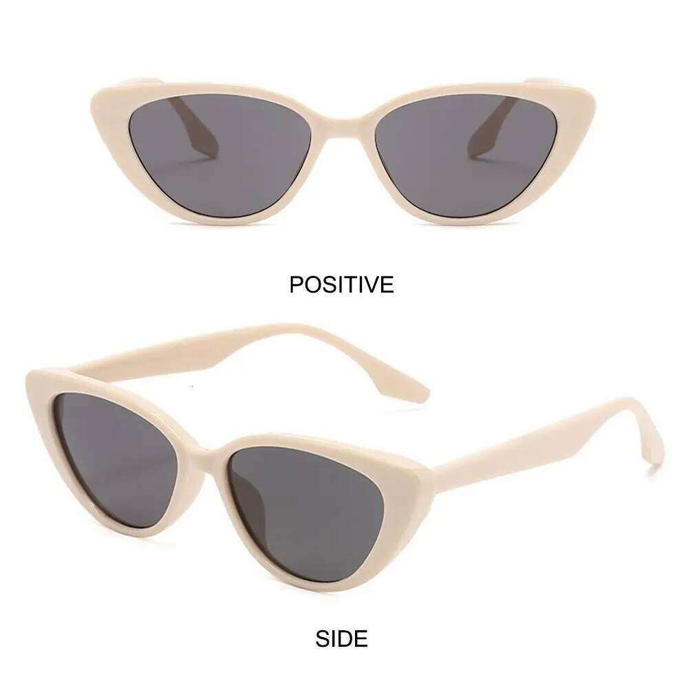 Cat Eye Shape Sunglasses Small Frame Beach Protection Sun Fashion UV400 Shades 90s Glasses Summer Eyewear Y260207