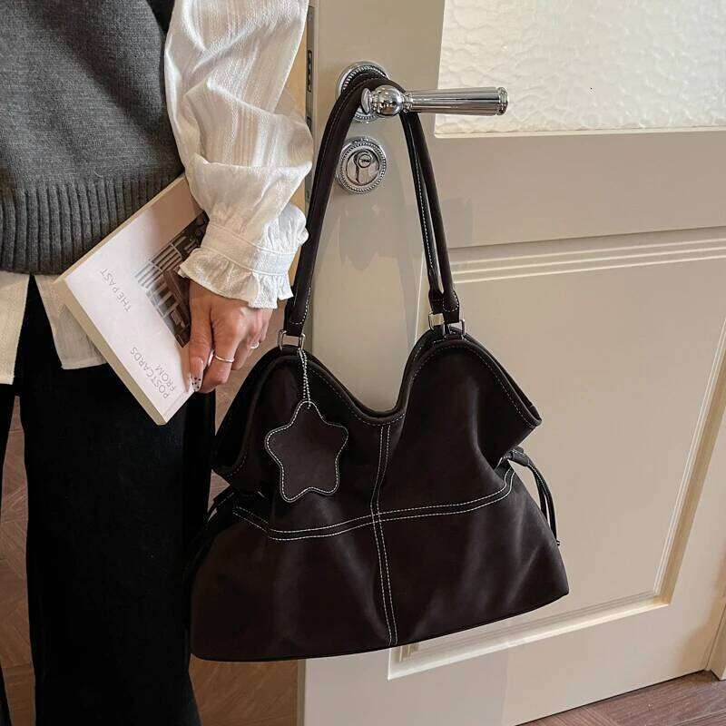 LEFTSIDE PU Leather Tote Bag Women Top Handle Purse with Contrast Stitching Female Shoulder Handbag Work Bags for Daily Use C260207