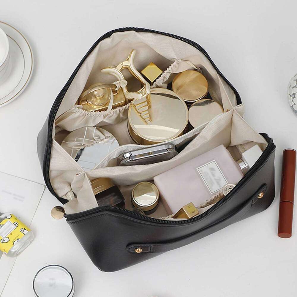 1Pc Travel Bag,Large Capacity Cosmetic Bags for Women,Waterproof Portable Pouch Open Flat Toiletry Pattern Makeup Bag Y260206