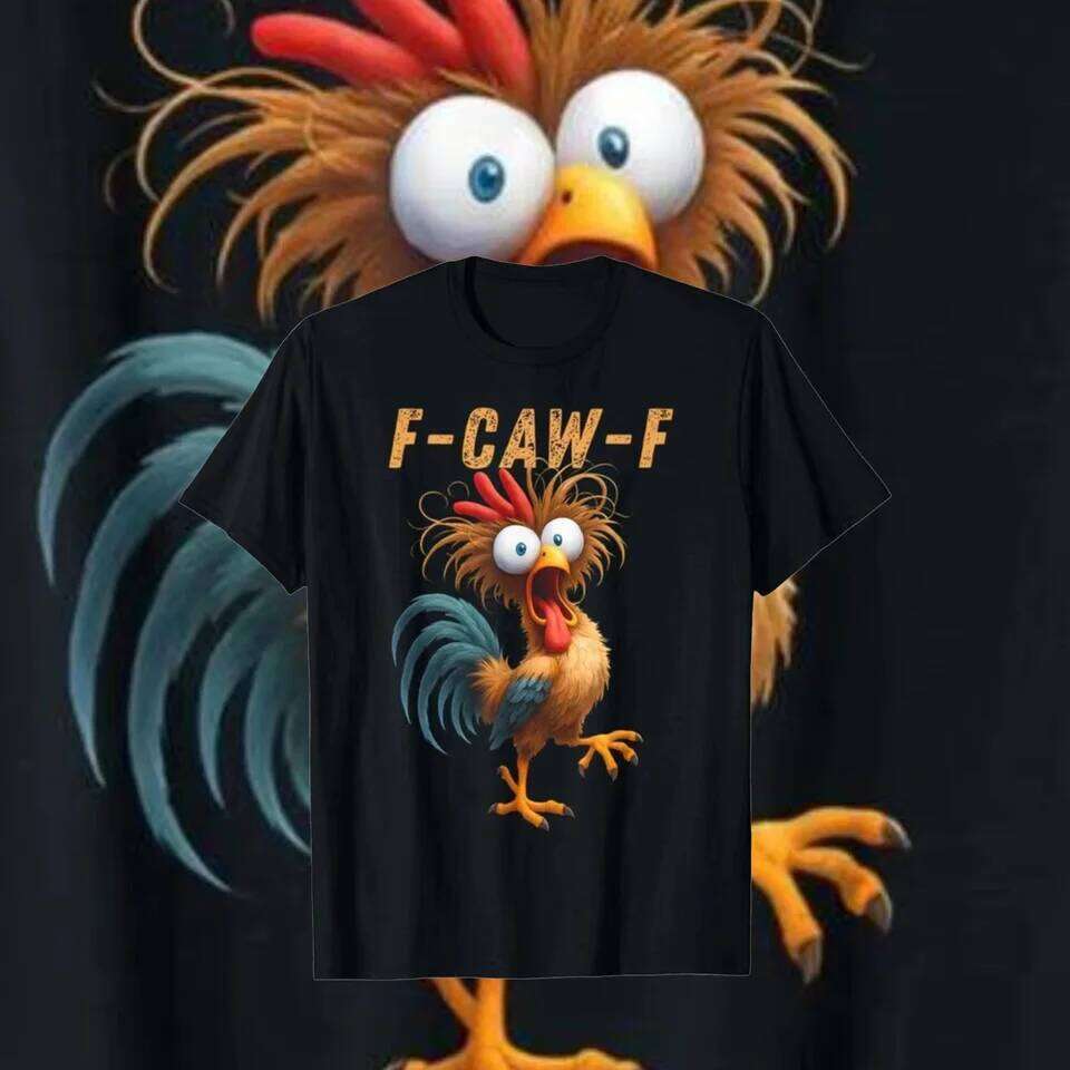 Vintage F-CAW-F Chicken Meme T Shirt Funny Animal Print Casual Streetwear Unisex Tee C260207