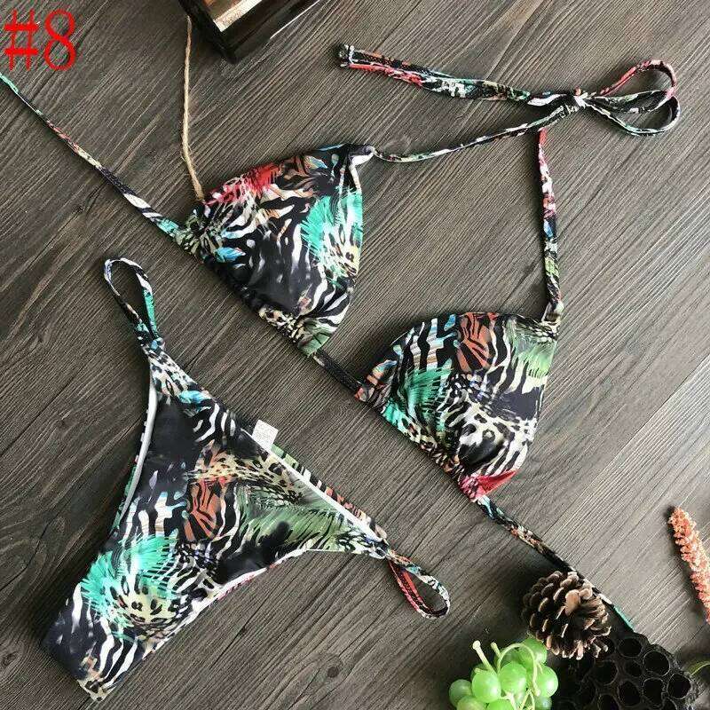 QINJOYER Sexy Brazilian Swimwear 2 Pieces Print Swimsuit Mini Thong Bikini Set Women Biquini Bathing Suits Female C260207