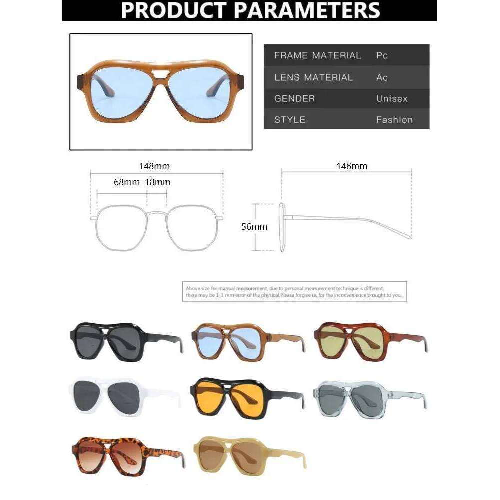 Retro Double Beam Sunglasses Women Brand Designer Glasses New Ins Fashion Personalized Gradient Eyewear Men Eyeglasses UV400 Y260207