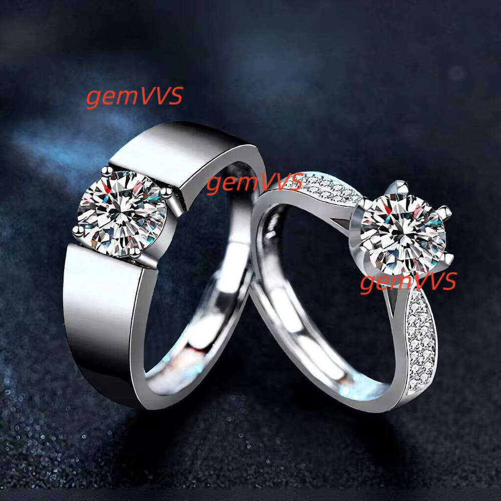 Wholesale Price Men's And Women's Diamond White Gold Plated 925 Sterling Silver Open Fashion Moissanite Ring