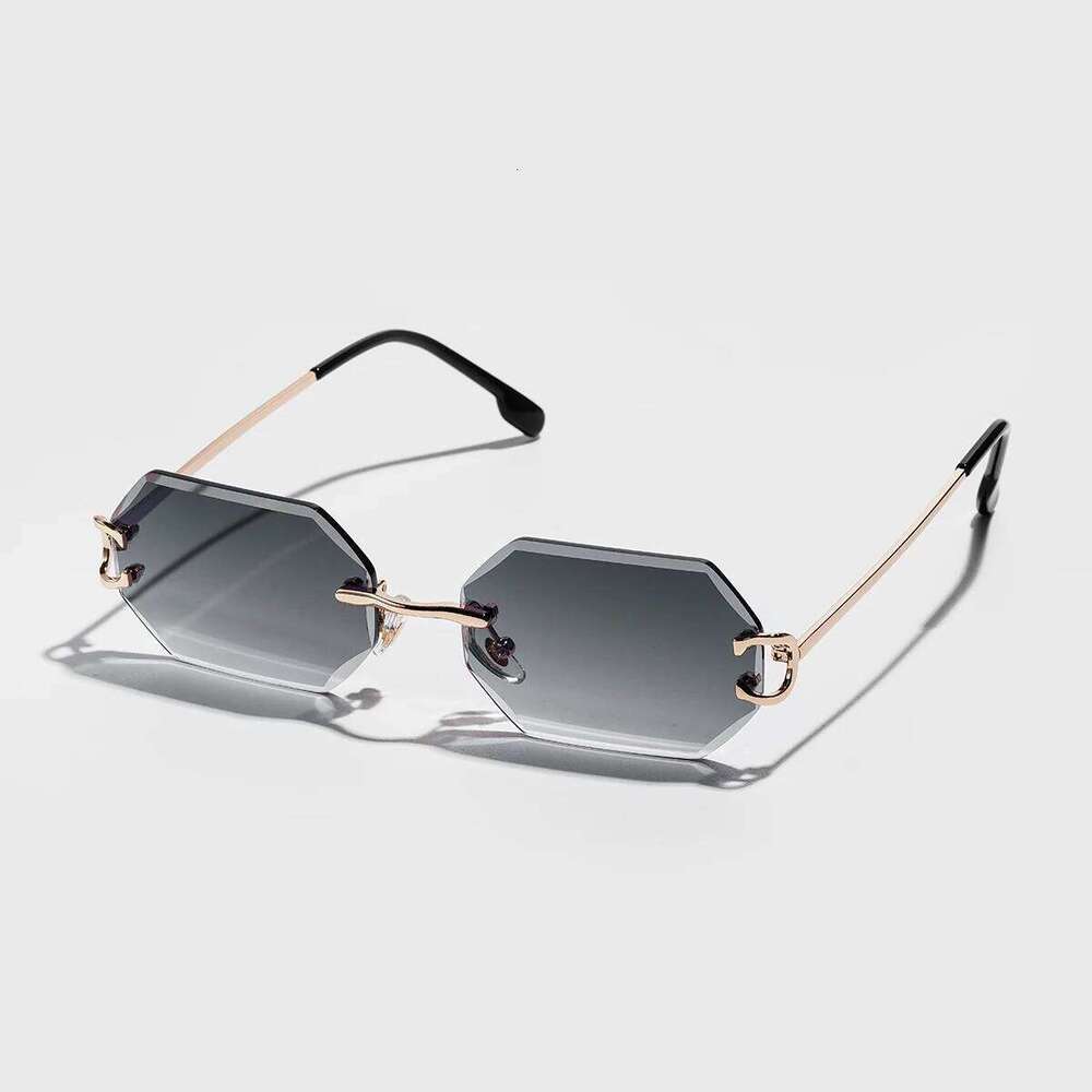 Ruiao 2025 new rimless luxury Sunglasses diamond cut sun shades for man and women designer brand glasses UV400 frameless eyewear Y260207
