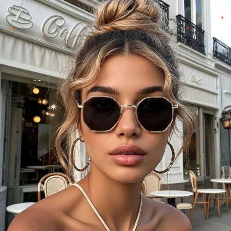 Retro Polygon Sunglasses Women Men Gradient Lenses Designer Sun Glasses Fashion Goggle Female Trends Shades Outside Eyewear Y260207