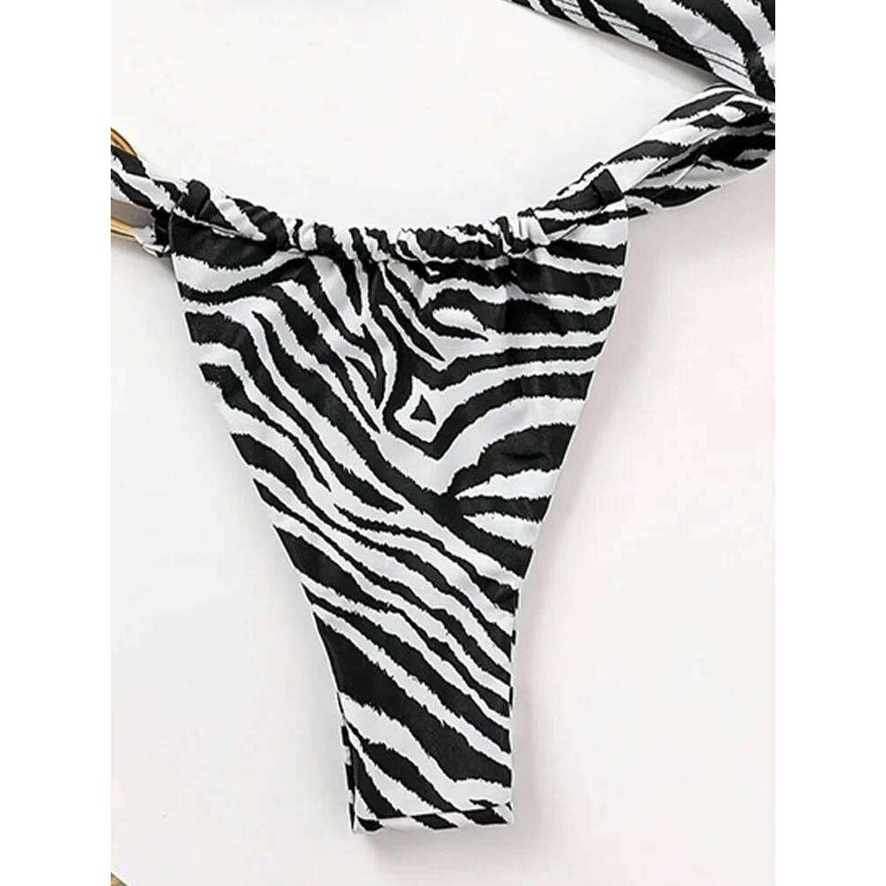 Sexy Striped Strapless 2 Piece Women Split Swimsuit High Waist Beach Bikini 2025 New Summer Swimwear Bikinis Set C260207