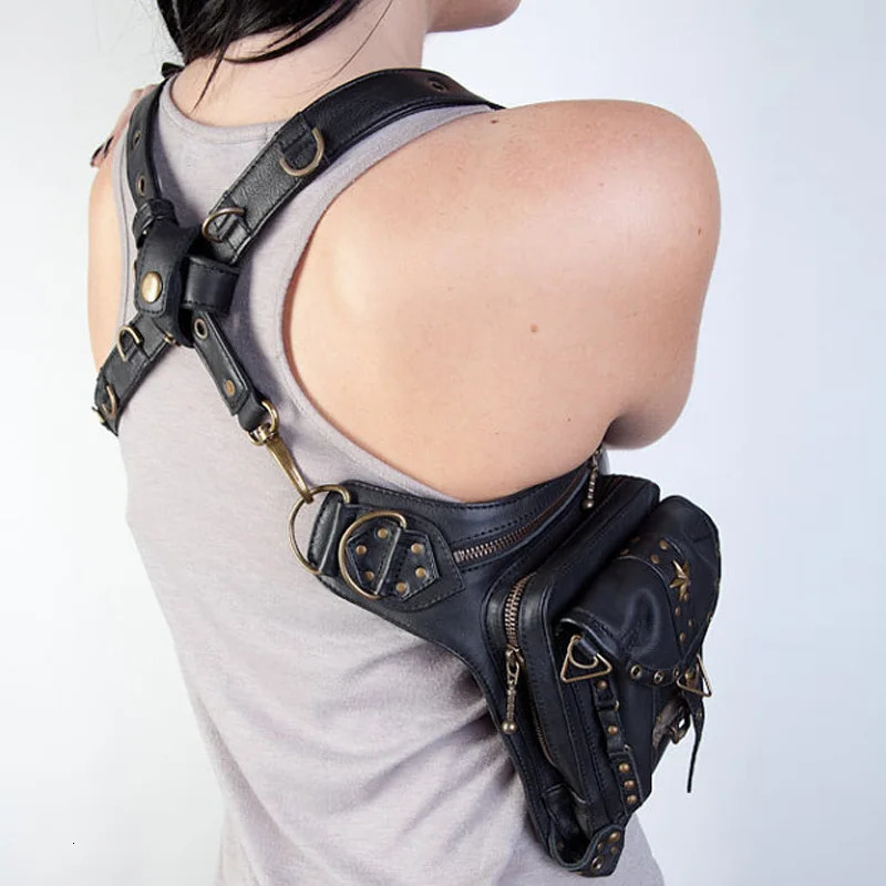 Steampunk Waist Leg Bags Women Men Victorian Style Holster Bag Motorcycle Thigh Hip Belt Packs Messenger Shoulder Bags 260130