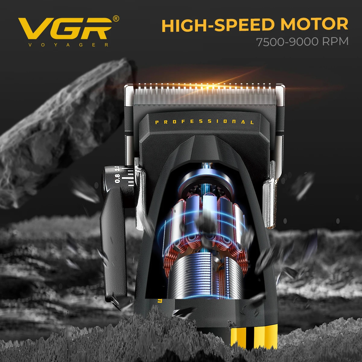 VGR Clipper Professional Hair Trimmer Electric Hair Cutting Machine 9000 RPM Hair Clipper Barber Cordless Clipper for Men V-285 260207