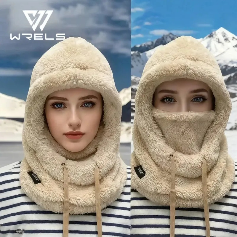 Winter Warm Balaclava Thermal Windproof Ski Hood Motocycle Face Cover Polar Fleece Adjustable Cycling Neck Cover Full Face Mask 260107