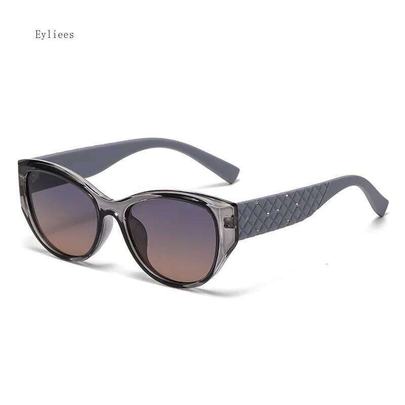 New Fashionable Sunglasses Women Black Plastic Elliptical Decoration Sun Glasses Men Luxury Brand Design Trendy Spectacle Uv400 Y260207