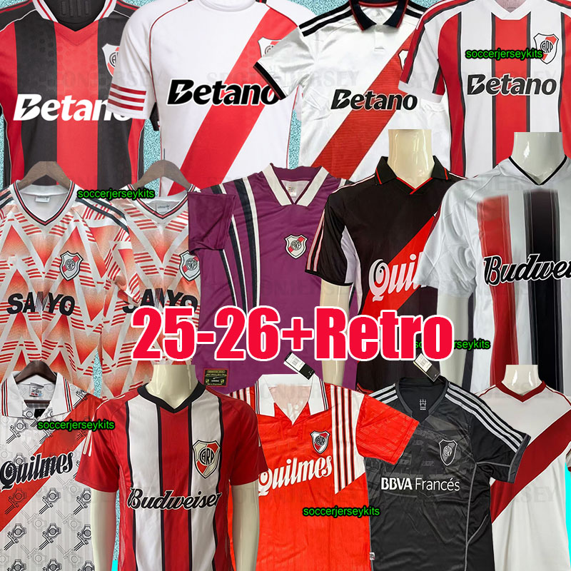 River Plate retro soccer jersey 2025 2026 LANZINI River Plate jersey trainning Vintage Football shirts camisetas futbol 1995 1996 CANIGGIA FALCAO ORTEGA CRESPO