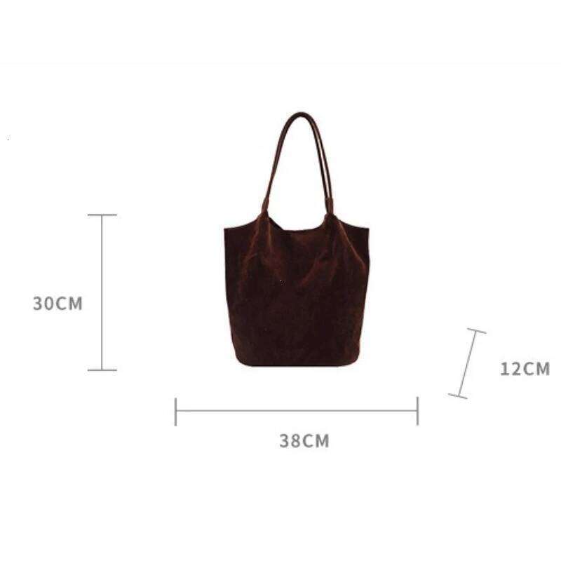 Retro Women's Shoulder Bags Suede Sewing Thread Zipper Versatile 2025 New Solid Colors High Capacity Casual Tote C260207