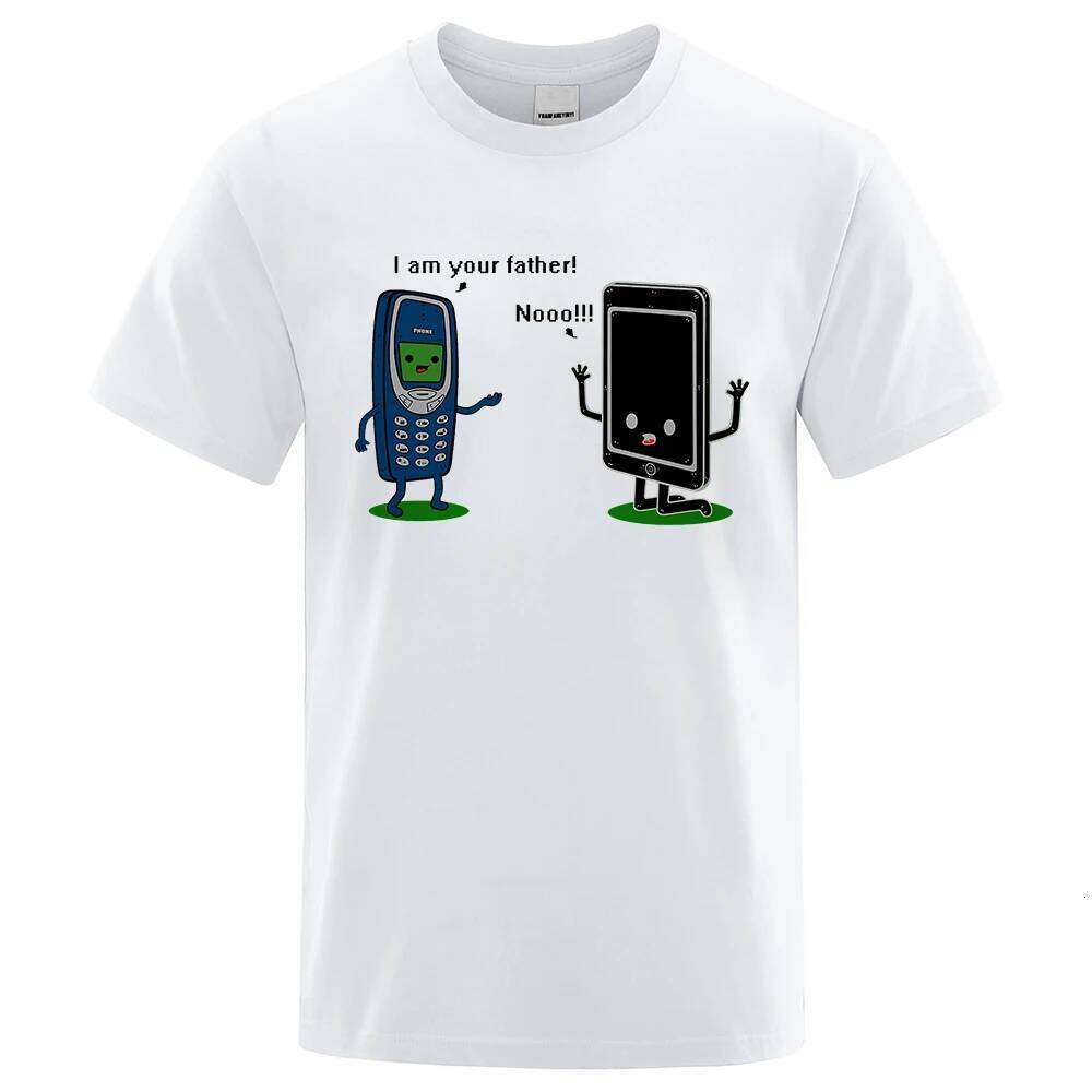 I'm your father Funny phone T-Shirts Men Women Casual Short Sleeve Crewneck Breathable Tops Cotton Summer Hip Hop Tee Clothing C260207