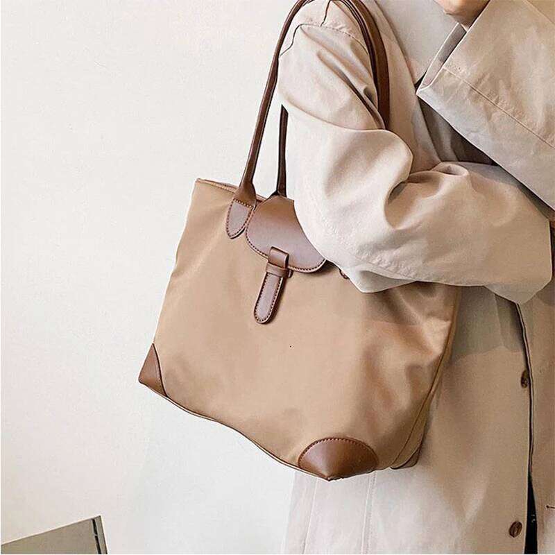 JIOMAY 2025 New Women's Brown Large Capacity Shoulder Casual Simple Handbag Sport Portable Tote Bag for Daily Use C260207