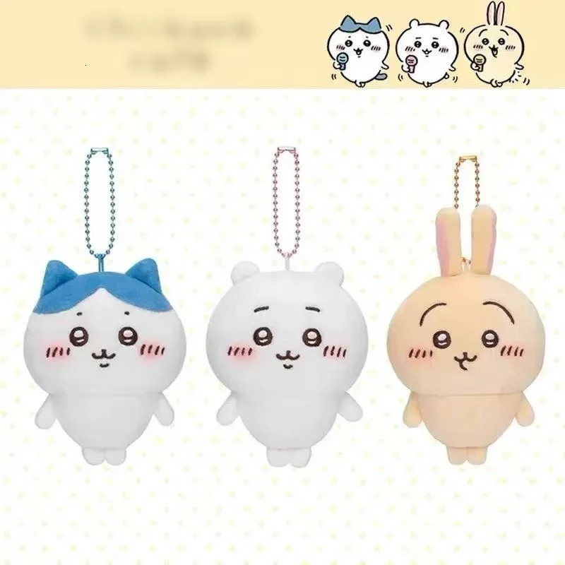 nime Figures Chikawas Cartoon Cute Plush Keychain Figures Hachiware Usachi Small Feet Pendant Self Deprecating Bear Doll Gift 260130