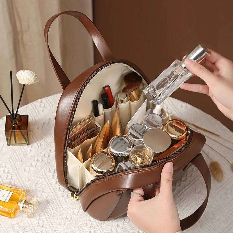 Shell Large Capacity Portable Wash Makeup Brush Storage Bag, Women's Outdoor Cosmetic Bag Y260206