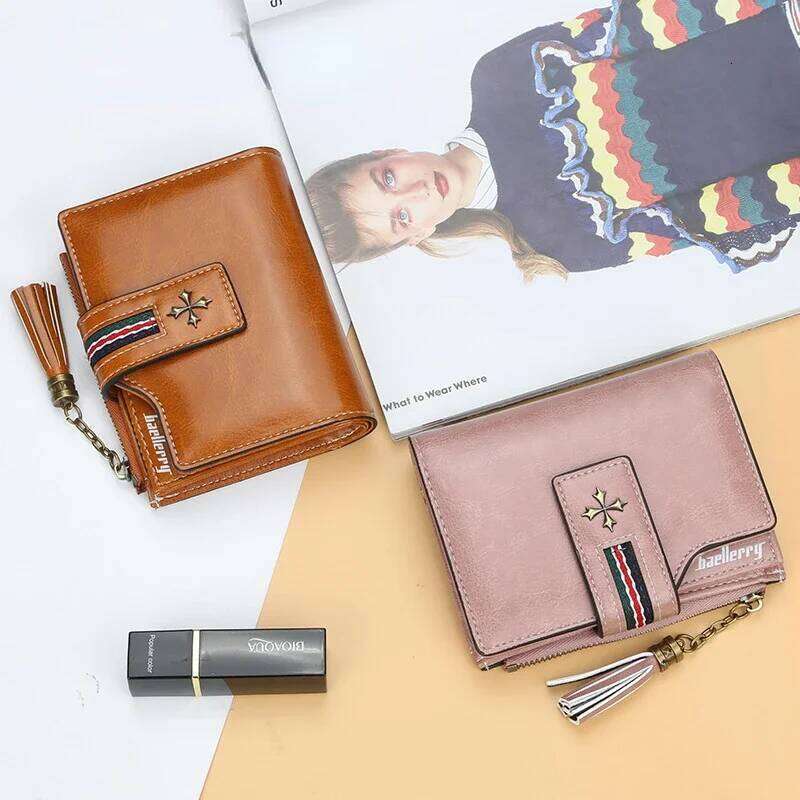 Bifold Short Oil Wax Wallet Women Fashion High Quality Purses Stylish Card Holder Coin Purse Ladies Vintage Leather Wallets Y260206