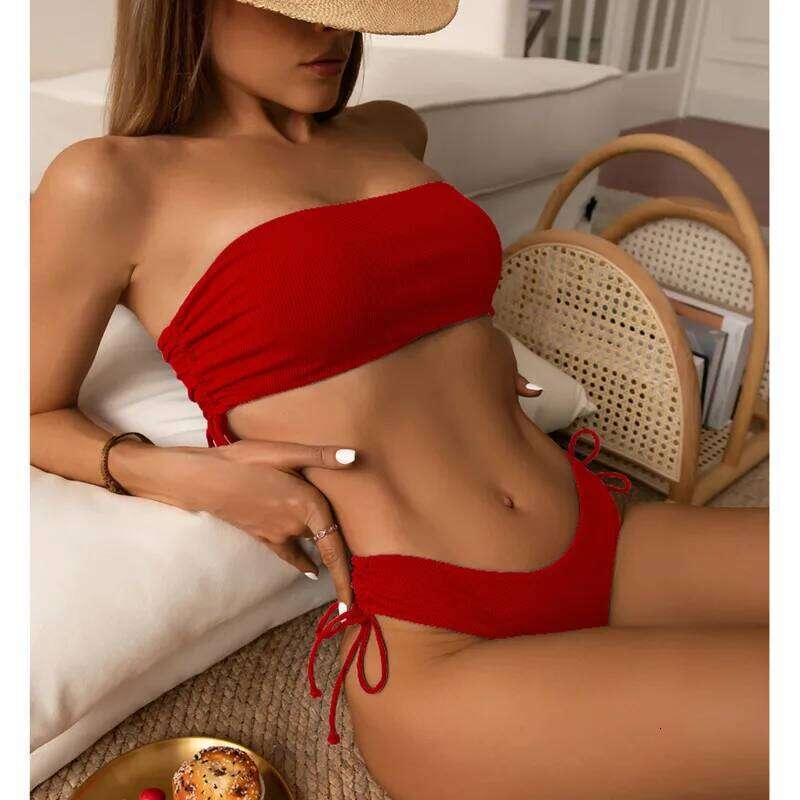 Sexy Solid Bikinis Women's Swimwear Push Up Female Swimsuit Swimming Bathing Suits Brazilian Girls Bikini Set Beach Wear Bather C260207