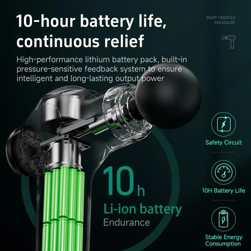 Massage Gun Deep Tissue Muscle Fascia gunMuscle Massage Gun for Pain Relief with 4 Massage Heads 6 Speeds 260129