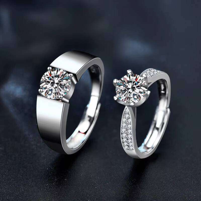 Wholesale Price Men's And Women's Diamond White Gold Plated 925 Sterling Silver Open Fashion Moissanite Ring