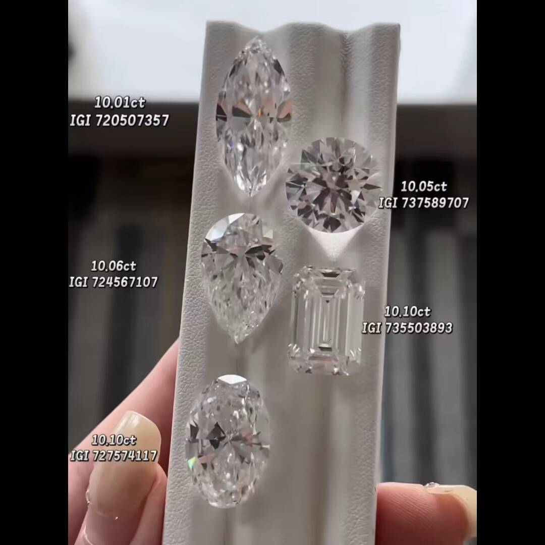 Wholesale IGI Certificate 3CT 4CT 5CT 6CT 10CT Big Size Lab Grown Diamond Loose Diamonds HPHT CVD Lab Grown Diamond