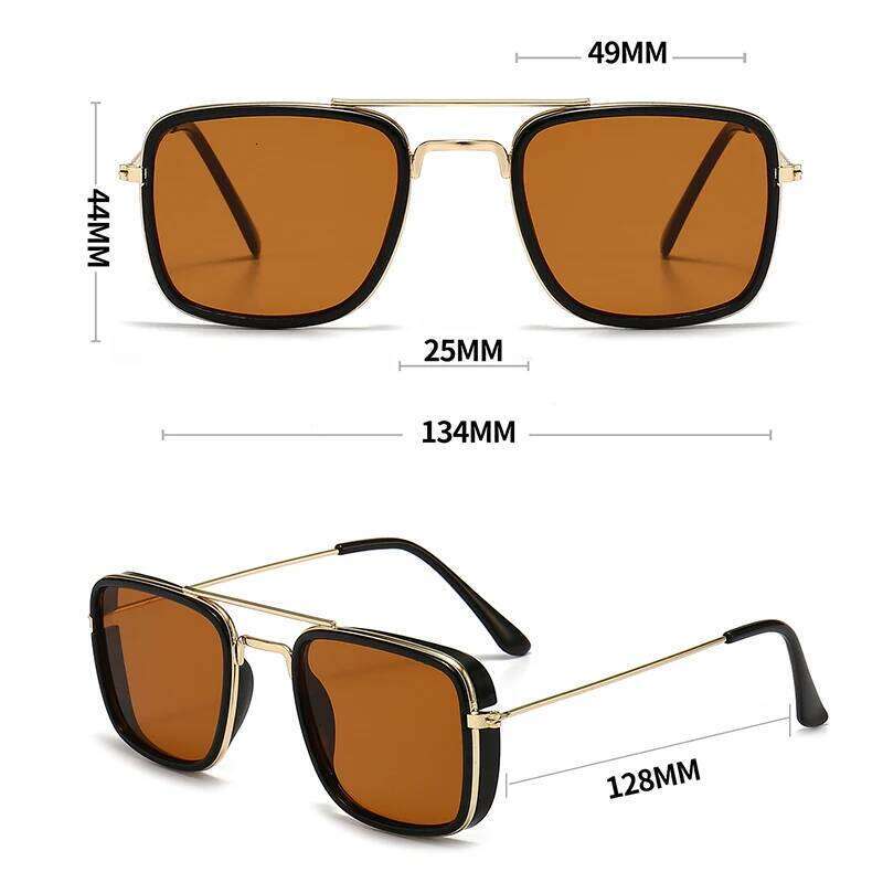 Fashion European and American Metal Small Frame Korean Version Glasses Retro Square Sunglasses UV Protection Y260207