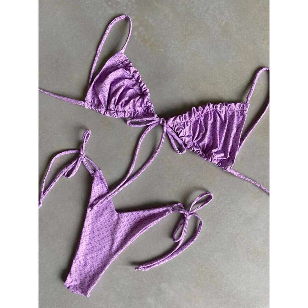 Sexy Swimsuit 2020 Micro Thong Bikini Set Bandage Beachwear Swimming Women Swimwear for Girls Bathing Suits 14 color C260207