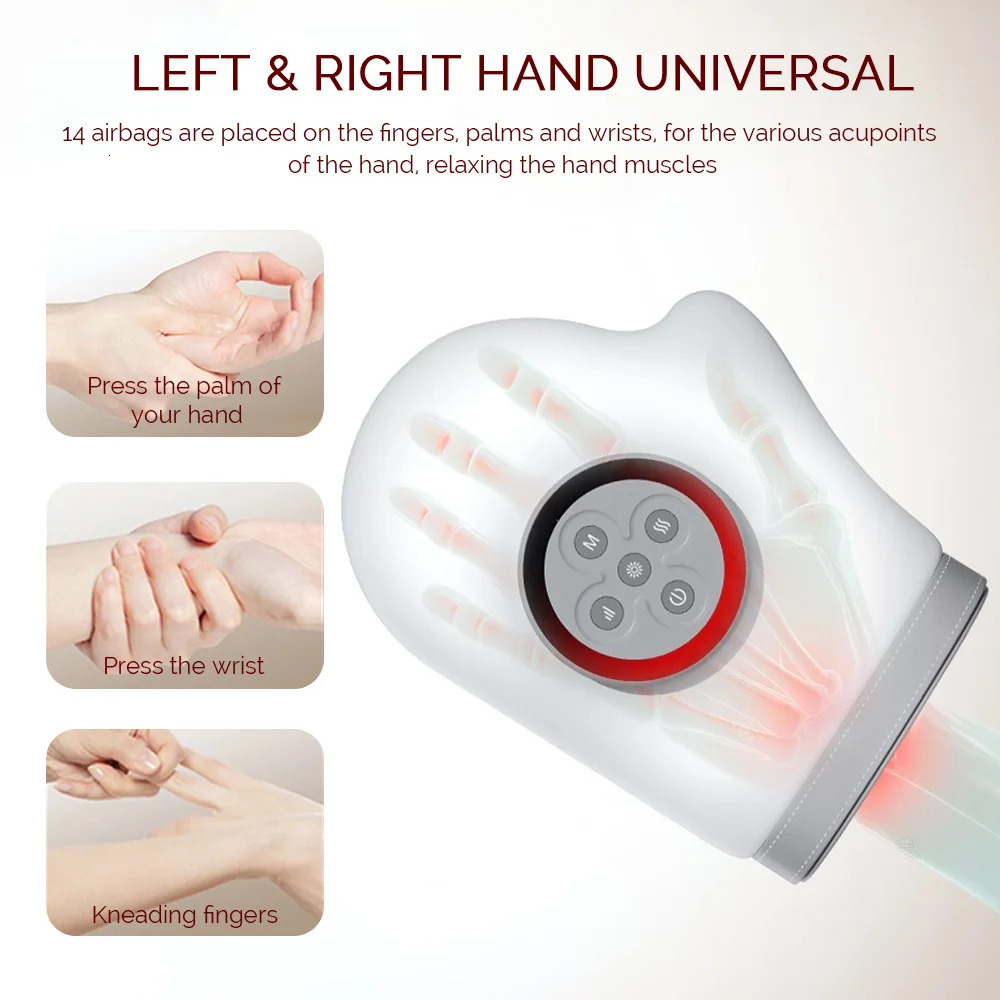 Electric Hand Massager Air Pressure Kneading Wrist Massager Gas-bag Finger Massage Glove Compress Acupoint Finger Masajeador 260129