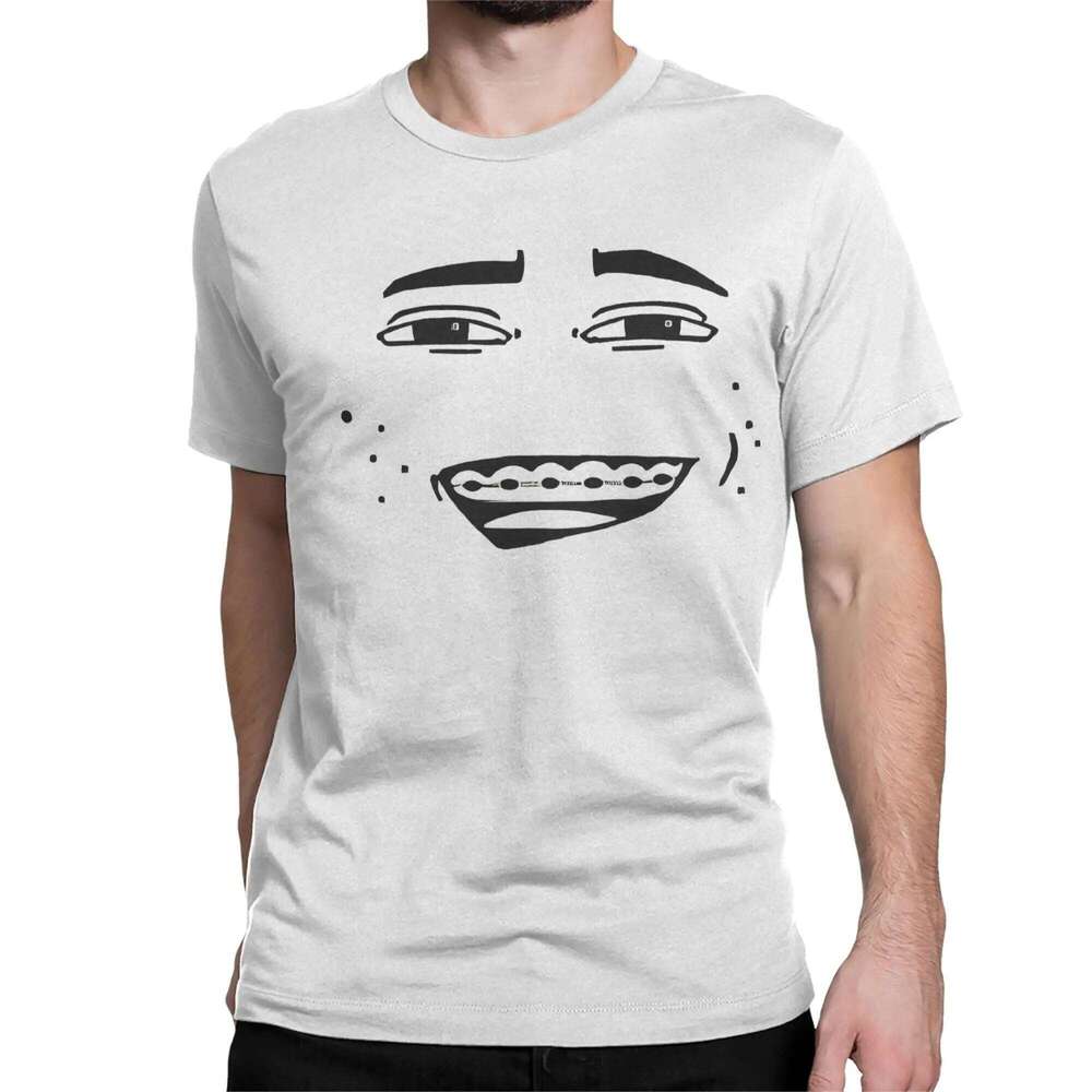 Robot Face Game Anime Men Women T Shirt Meme Humorous Tees Short Sleeve Crewneck T-Shirts Pure Cotton 4XL 5XL 6XL Tops C260207