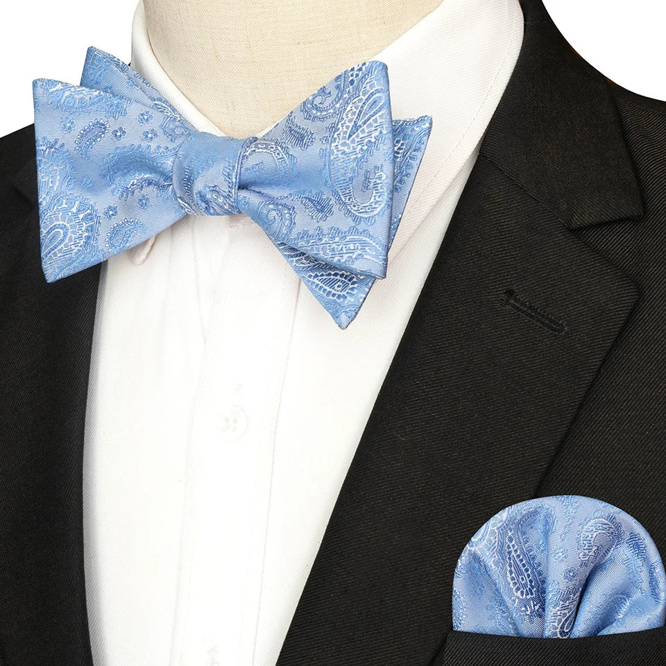EASTEPIC Striped Bow Tie for Men Hanky Set Plaid Accessory Paisley Neckwear Floral Design Polka Dot Black Evening Party 260130
