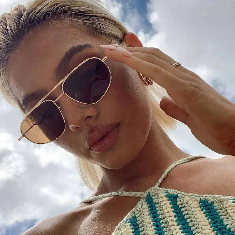 Classic Metal Sunglasses Men Luxury Brand Design Trendy Square Sun Glasses Shades For Women UV400 Gafas De Sol Y260207