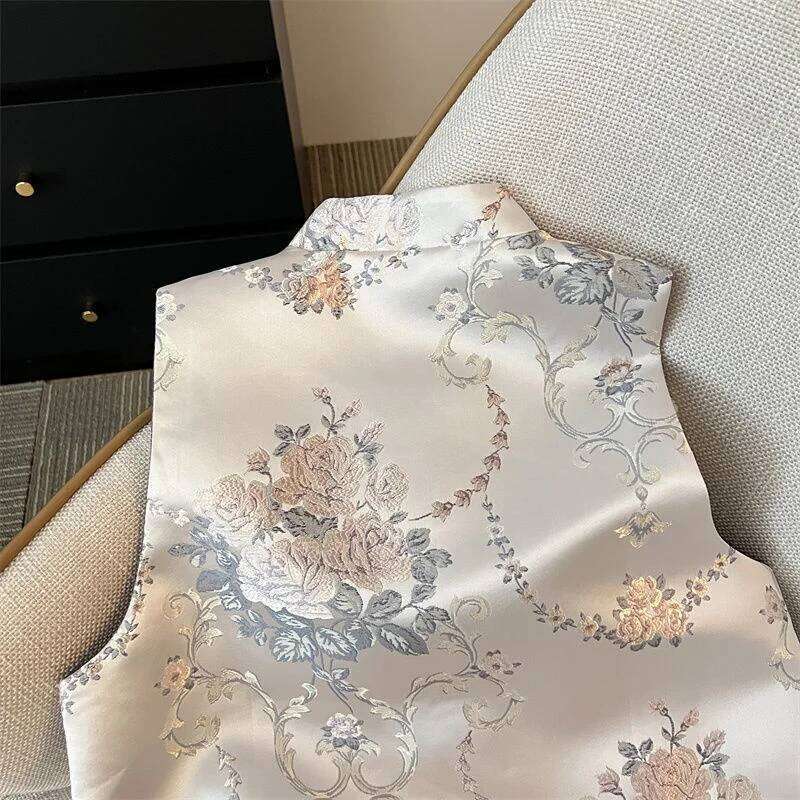 Jackets New Single-Breasted Chinese Style Women's Spring New High-End Popular Sleeveless Vest Jacket