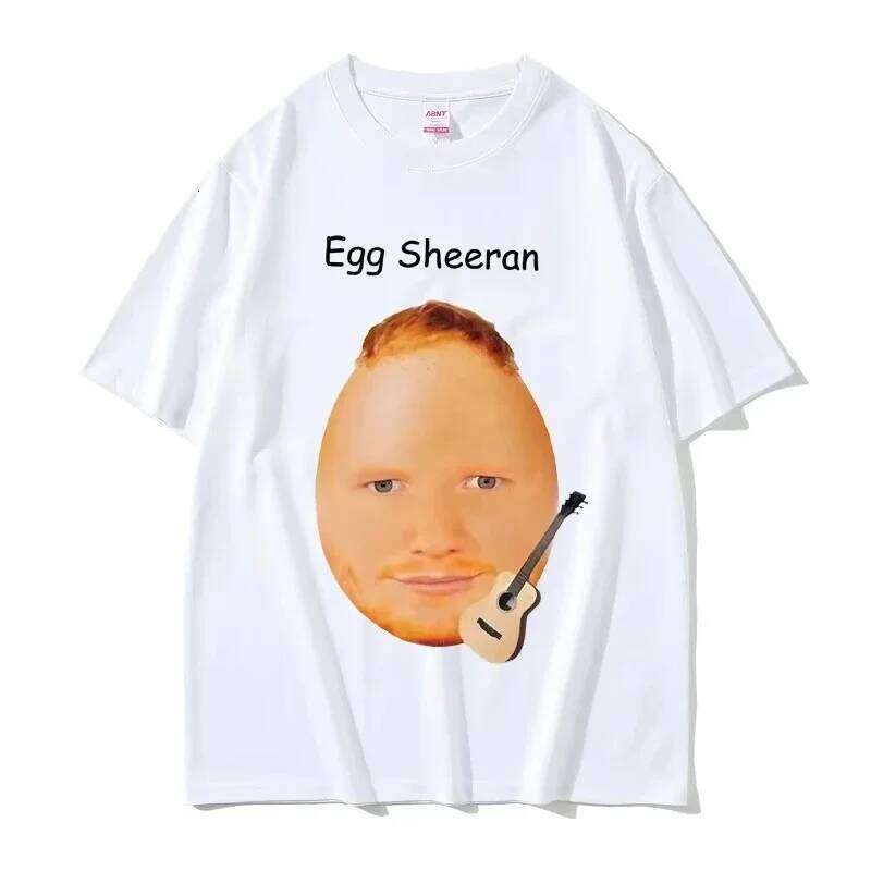Funny Egg Ed Sheeran Meme T Shirts Men Women Fashion Casual Harajuku T-shirts Men's Crewneck Short Sleeve T-shirt C260207