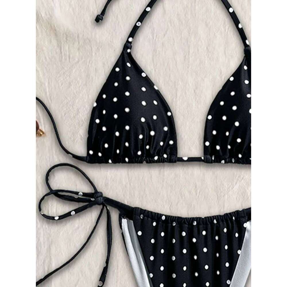 Micro Sexy Swimsuits For Women 2025 Swimwear Dot Brazilian Bikini Set Thong Biquini Swim Suits String Beachwear Female C260207