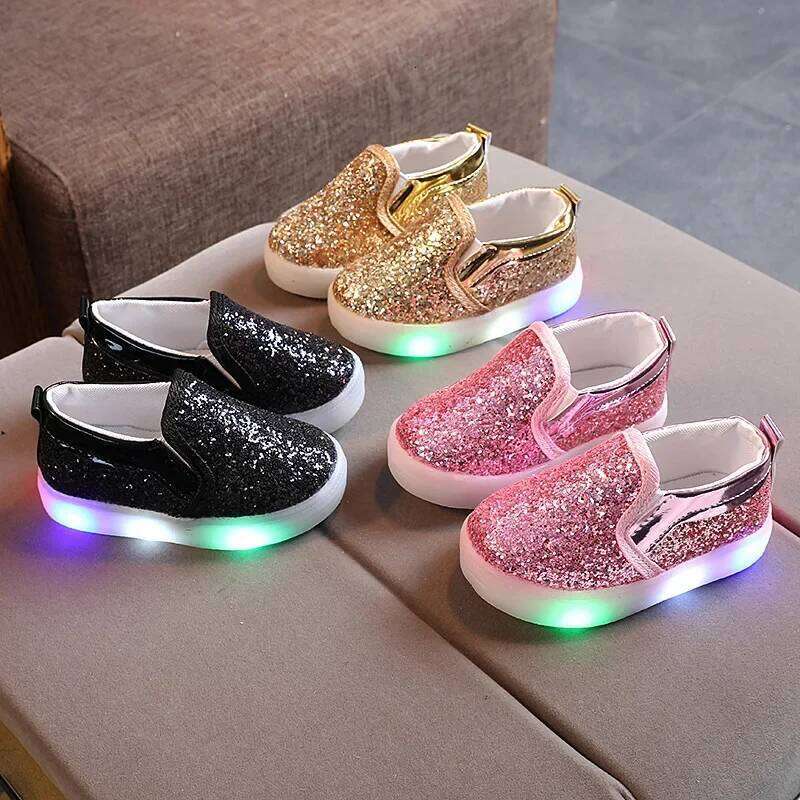 Casual Sneaker Kids for Girl LED Light Sports toddler Luminous Cozy Young Children Boy Shoes Tennis H260207