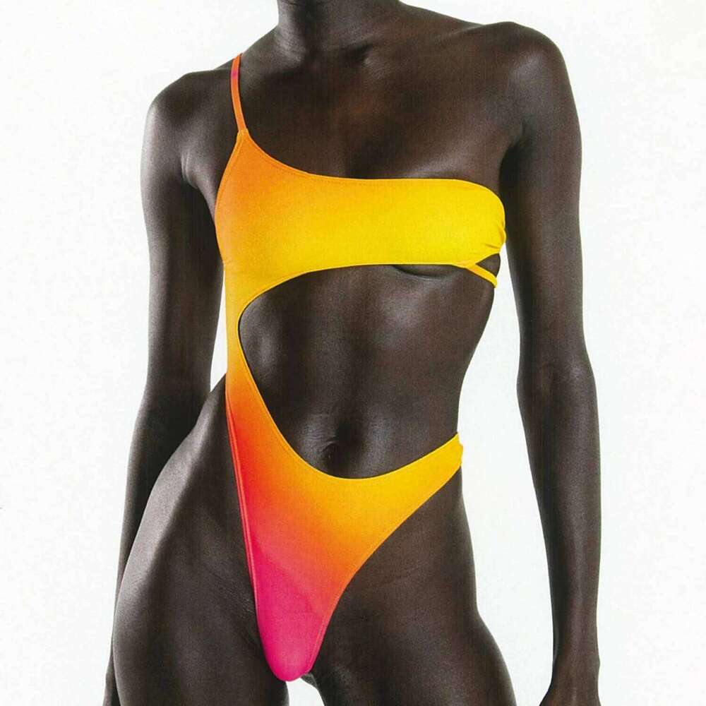 Sexy Cut Out One Piece Swimsuit for Women 2023 New Backless Mini Monokini Swimwear Women's Bathing High Leg Whole Swim Suit C260207