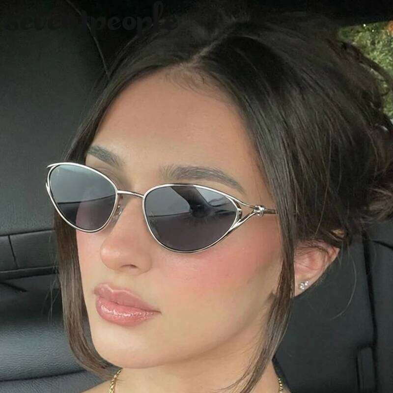 Sexy Cat Eye Sunglasses Women 2026 Luxury Brand Trendy Oval Metal Frame Travelling Sun Glasses For Ladies Classic Shades UV400 Y260207