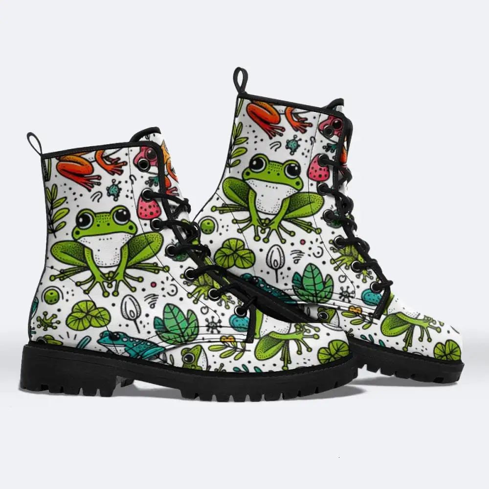 Street style fashionable and versatile print boots casual midcalf for men women Autumn winter 260208