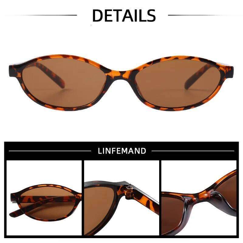New Women's Leopard Brown Sunglasses Fashion Brand Small Frame Sun Glasses Ladies Retro Oval Eyewear Shade Oculus De Sol Y260207