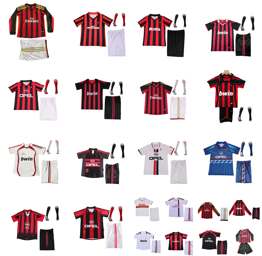 Ac Milanss RONALDINHO retro soccer jerseys 90 91 93 94 95 96 98 99 06 07 09 10 13 14 KAKA MALDINI EL SHAARAWY BALOTELLI PIRLO BAGGIO Seedorf Ronaldo vintage football shirt