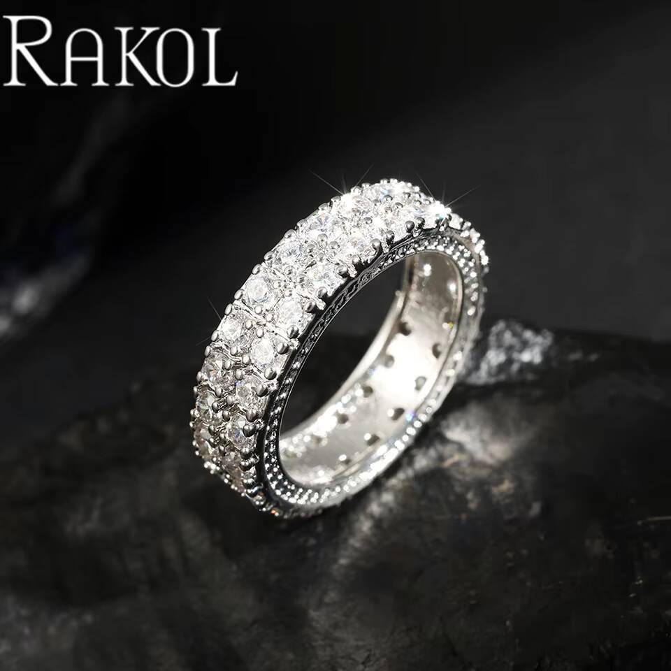 Lakol ZPR1602 Street Domineering Punk Hip-Hop Style Zircon Inlaid Couple Rings