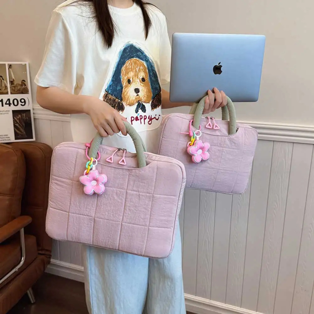 Lightweight Puffy Laptop Sleeve 14/16 Inch Laptop Briefcase Notebook Sleeve Notebook Case Portable Handbag for Women 260124
