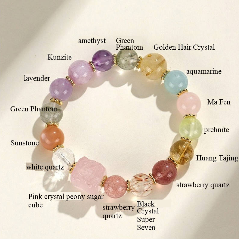 Fashionable Sugar Cube Multi Treasure Amethyst Bead Bracelet Women s Fashion High End Sense Navy Blue Treasure Bracelet Trendy And Versatile