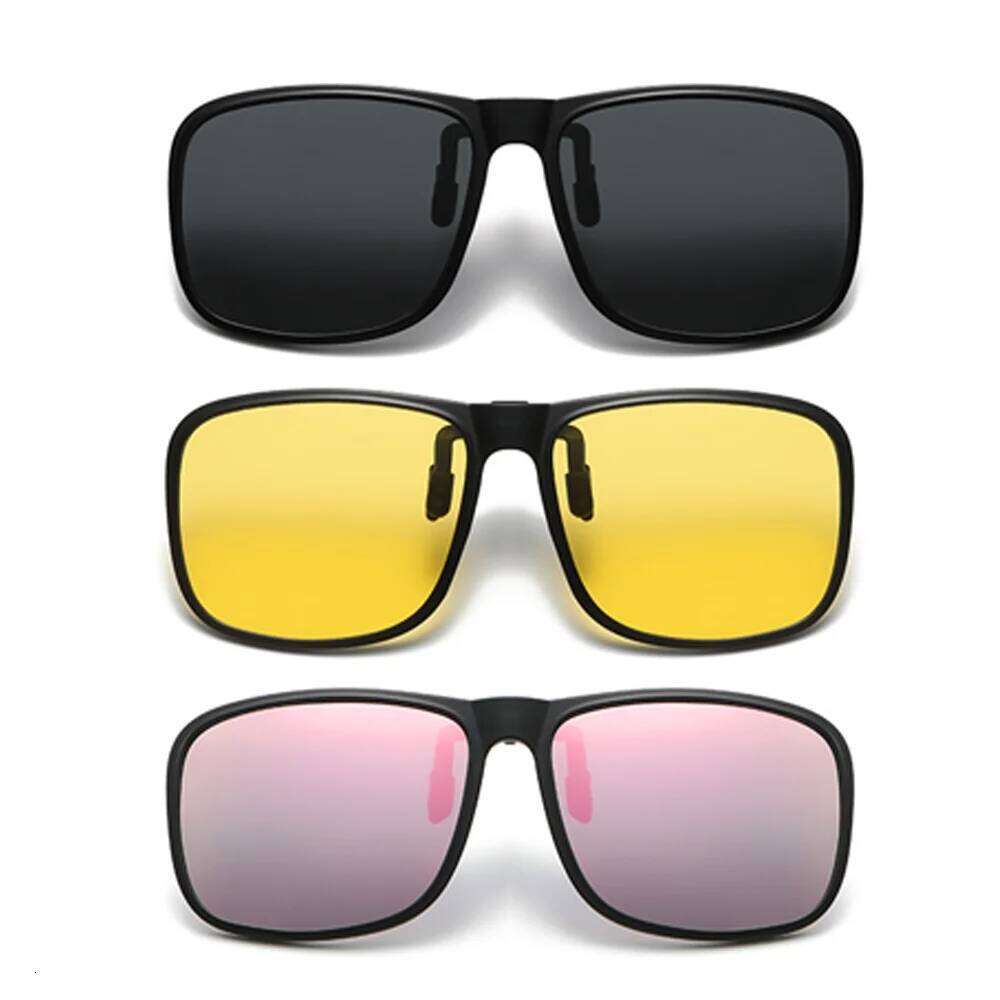 VIVIBEE Polarized Flip Up Clip On Sunglasses for Driving Dark UV400 Photochromic Anti Glare Lens Sun Glasses Car Driver Y260207